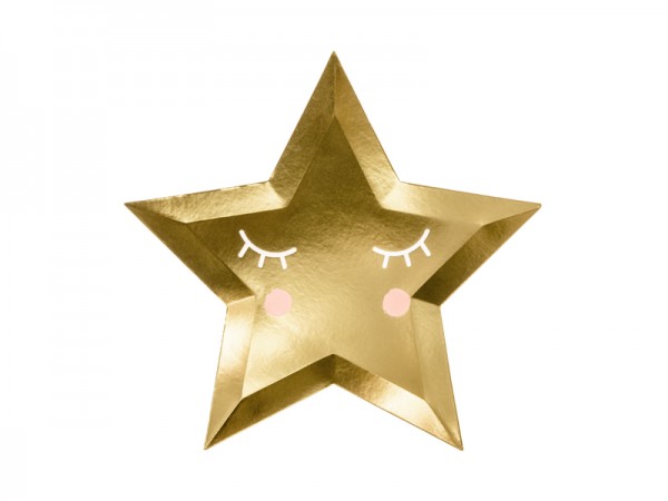 Pappteller Little Star Gold, 27cm 6 Per.