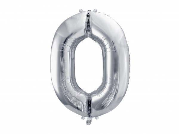 Folienballon Zahl 0 XXL Silber