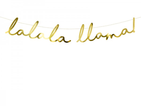Schriftzuggirlande "Lalala llama!" - gold - 82 cm-DIY